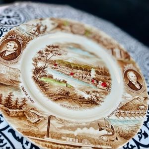 Vintage Johnson Bros 10-3/4" Oregon Transferware Plate, Meier & Frank Co